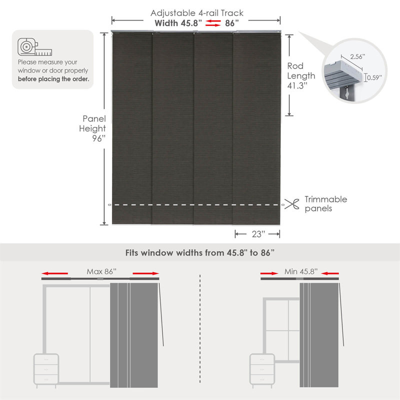 Semi Sheer Vertical Blind, Dark Brown
