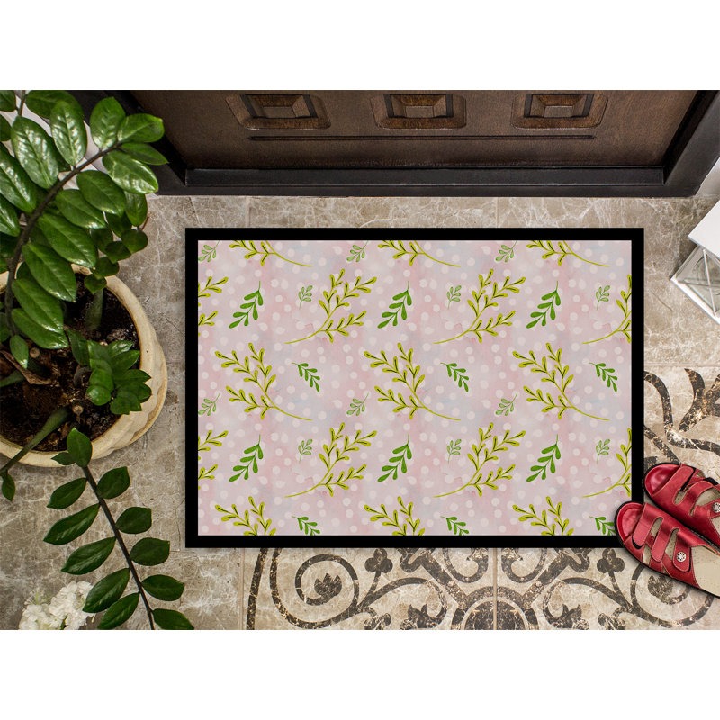 Tapis de porte d’extérieur anti-dérapant leaves Yelverton, H 0,25 po x l 27 po x P 18 po