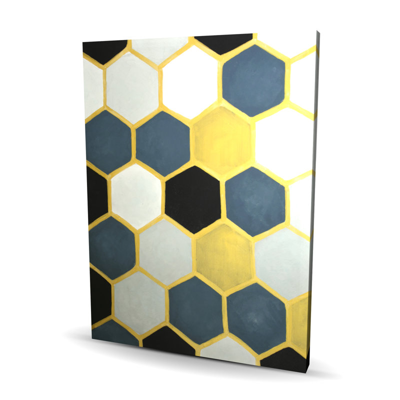 Blue and Gold Cells - Formes de toile grise pour la décoration intérieure