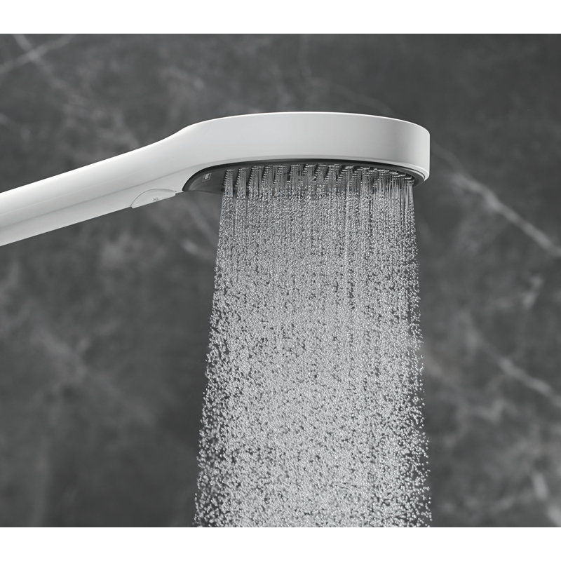 Hansgrohe Rainfinity Handheld 3-Jet Showerhead 130, Matte White, 1.75 GPM