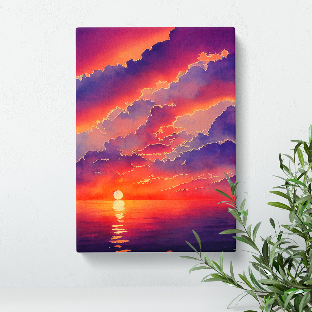 Imaginative Ocean Sunset - Wrapped Canvas