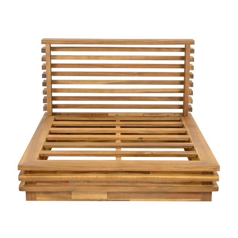 Ensemble de conversation d'extérieur en bois d'acacia avec coussins amovibles 3 pièces Zyla