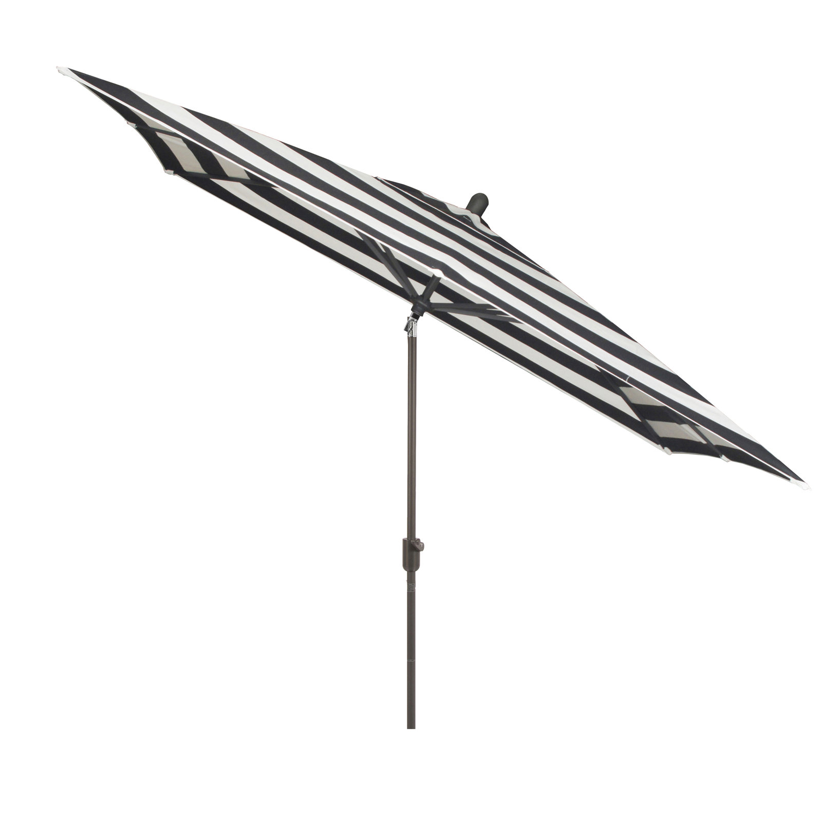 Olivier 116.7'' Outdoor Umbrella, Black Stripe Sunbrella®, White Sand