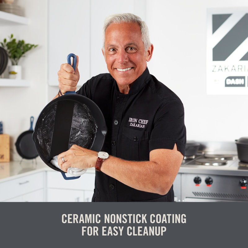 Gray 9.5" Nonstick Cast Iron Skillet with Ceramic Coating