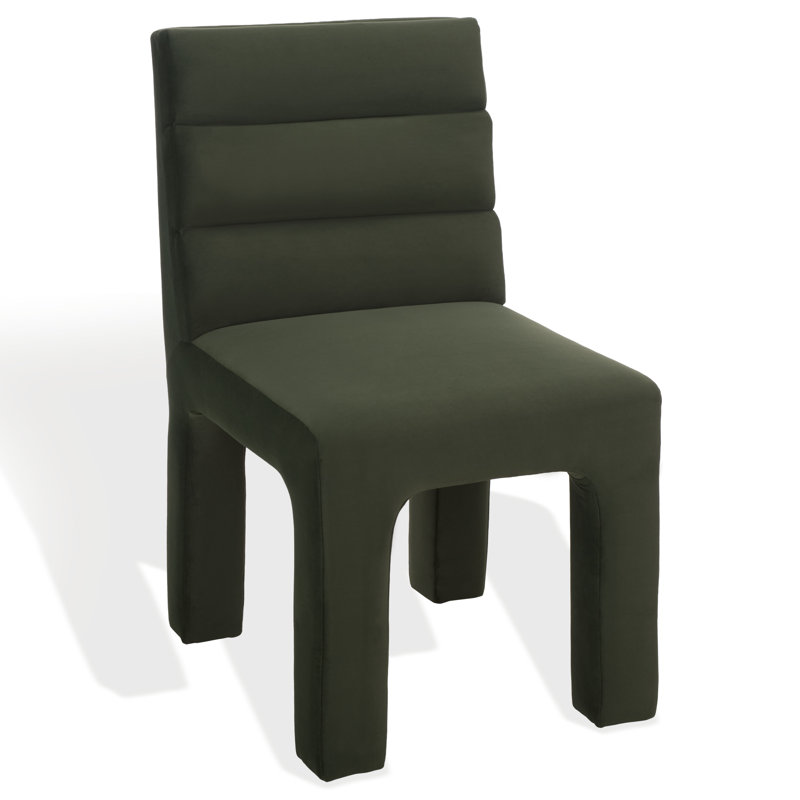 Chaise d'appoint Shepha, Velours vert boisé