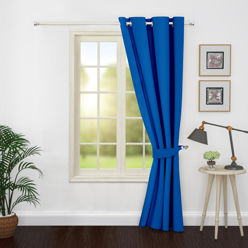 Rideau simple obscurcissant et isolant avec œillets, l 46 po x L 63 po, Bleu royal