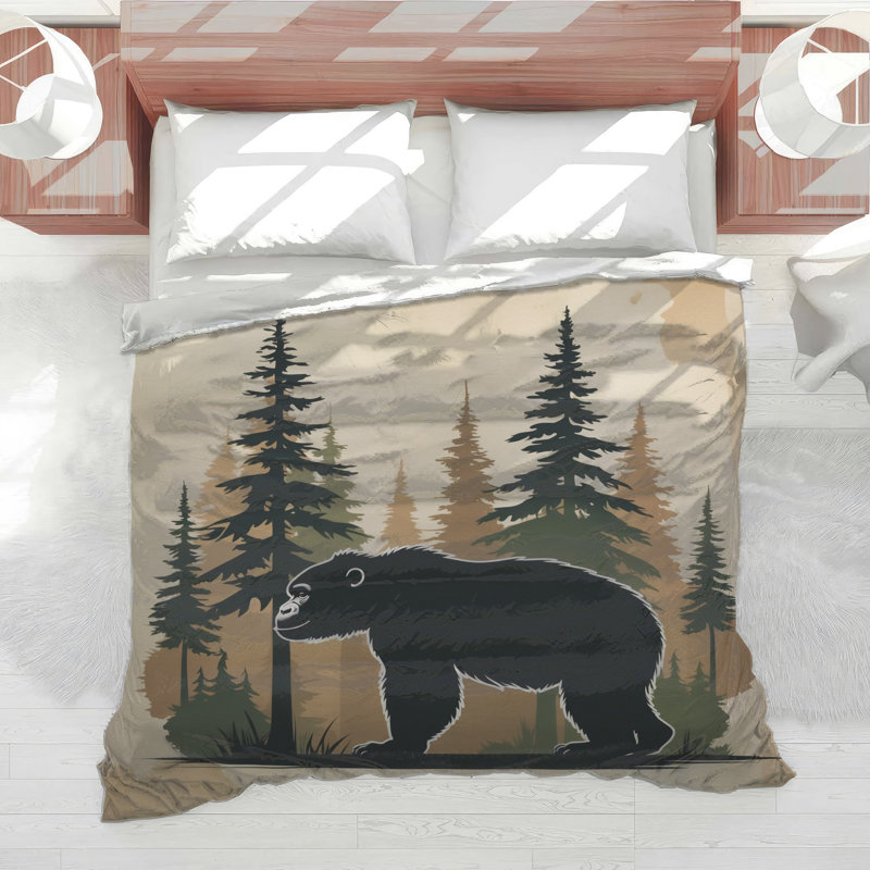 Black Bear In Forest Comforter, King
