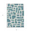 Tapis d'extérieur lavable abstrait bleu sarcelle et ivoire 5 pi x 8 pi