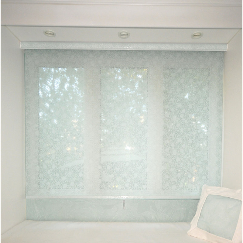 Semi Sheer Roller Shade, Aqua, 48" x 84"