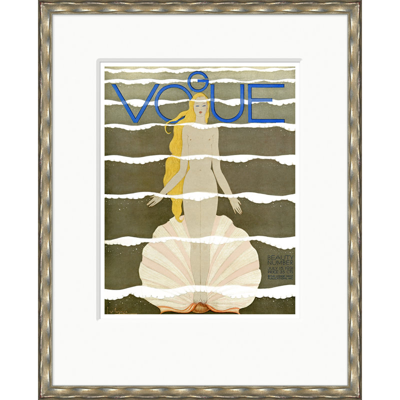Couverture de Vogue, naissance de Vénus, Georges Lepape, 15 juillet 1931, Argent argent