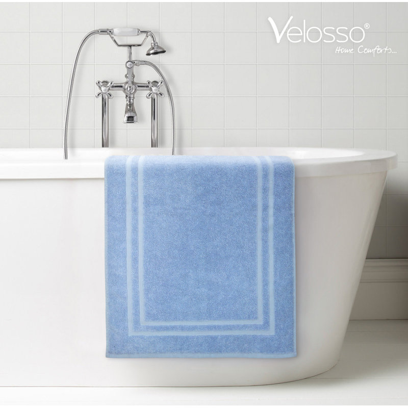 Alysun Cotton Hotel Bath Mat, Blue