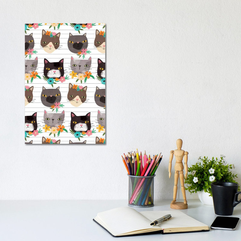 Everyday Feline Foliage by Lisa Barlow - Wrapped Canvas Print, 30.48cm H x 20.32cm W x 1.91cm D