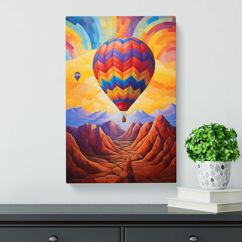 Hot Air Balloon Abstract - Wrapped Canvas, 60cm H x 40cm W x 3cm D