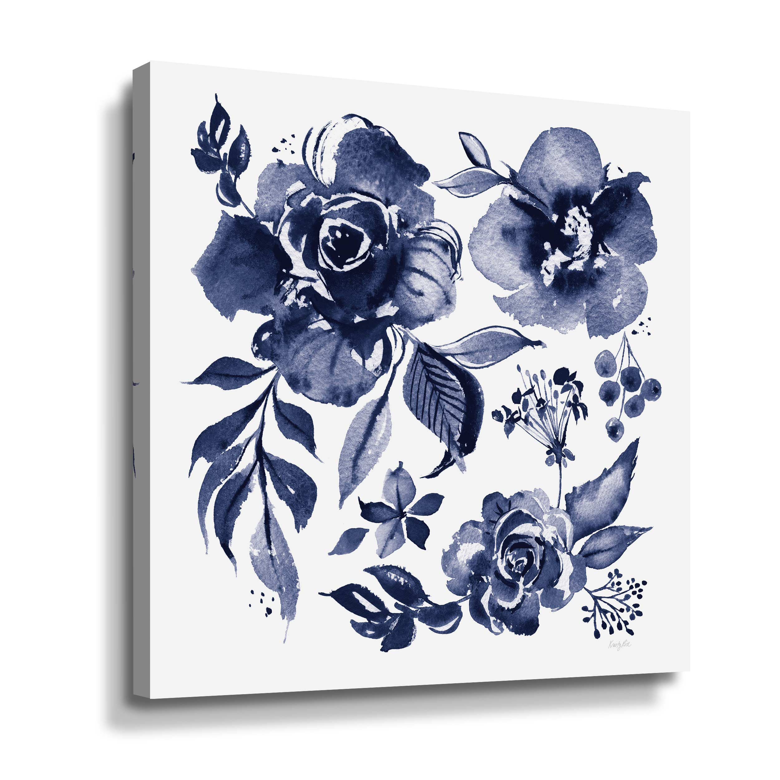 Winston Porter Delft Delight III DB No Words Gallery Wrapped Canvas ...
