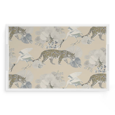Leopard Walk Acrylic Rectangle Decorative Tray