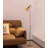 Adjustable Angled Brass Floor Lamp With Perforated Conical Shade