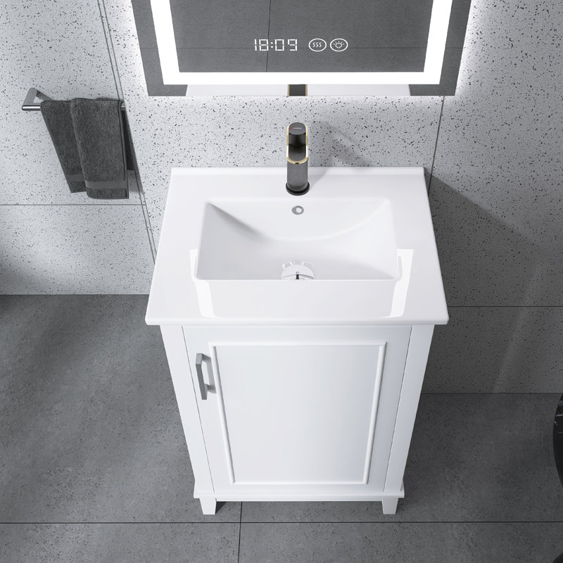 Ensemble de meuble-lavabo simple 20 po Bryhanna, Blanc