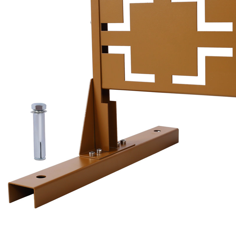 Panneau décoratif en métal autoportant pour terrasse, balcon, jardin intérieur intérieur extérieur brun