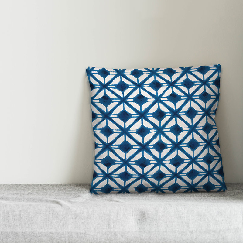  Coussin Diamond, 16 po x 1 po, Bleu, Pas de bourre