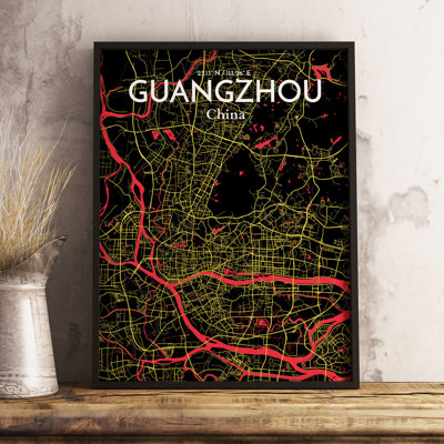 Guangzhou City Map - No Frame Print