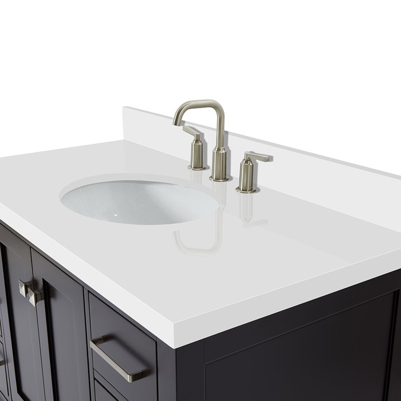 Ensemble de meuble-lavabo simple 43 po Cambridge, Espresso / nickel brossé, 43"