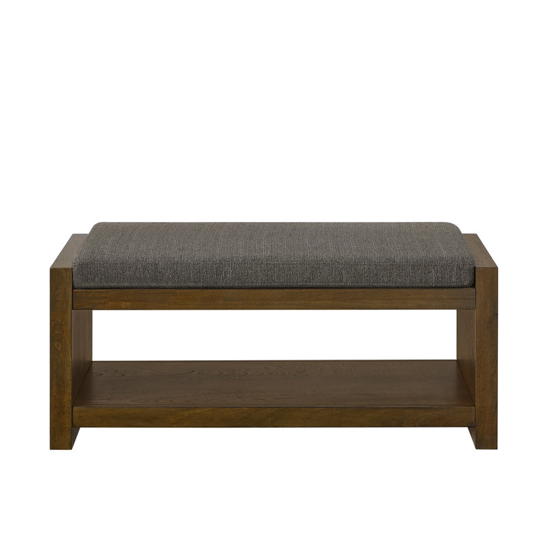40" Modern Accent Bench with Shoe Rack & Storage - Neutral & Practical for Everyday Use, Granite