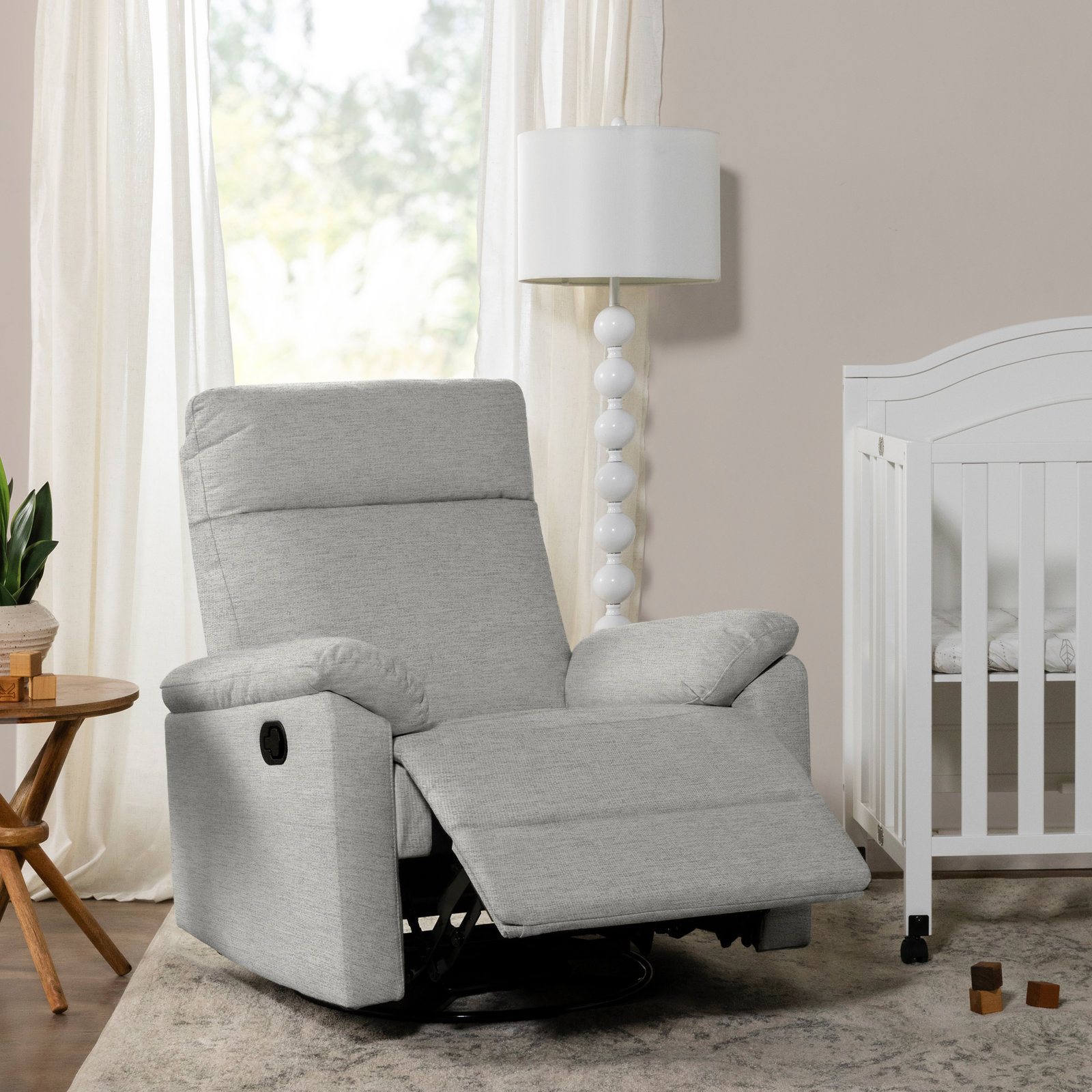 Suzy Swivel Glider, Forest Gray Polyester Blend