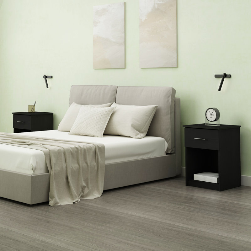 Anarie 2 Piece Side Table Set, Black