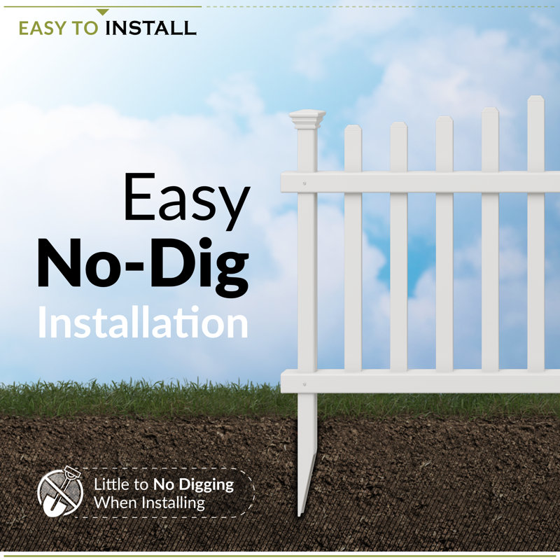 Zippity Outdoor Products ZP19007 No-dig Vinyl Corner Picket Unassembled