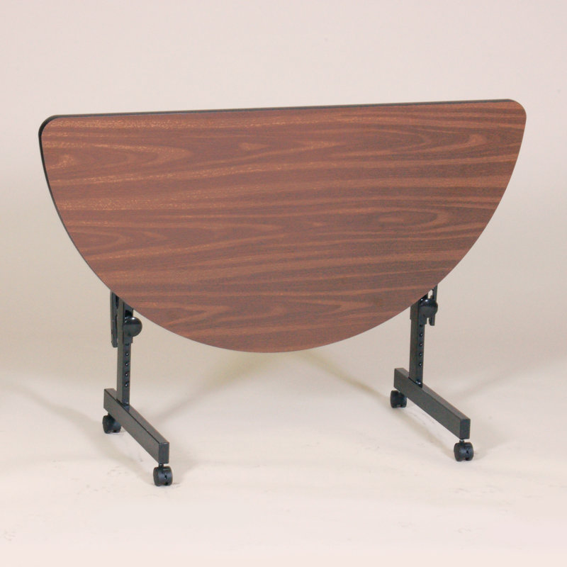Table de formation à hauteur ajustable avec roulettes et panneau de modestie Dasaki, Cerisier