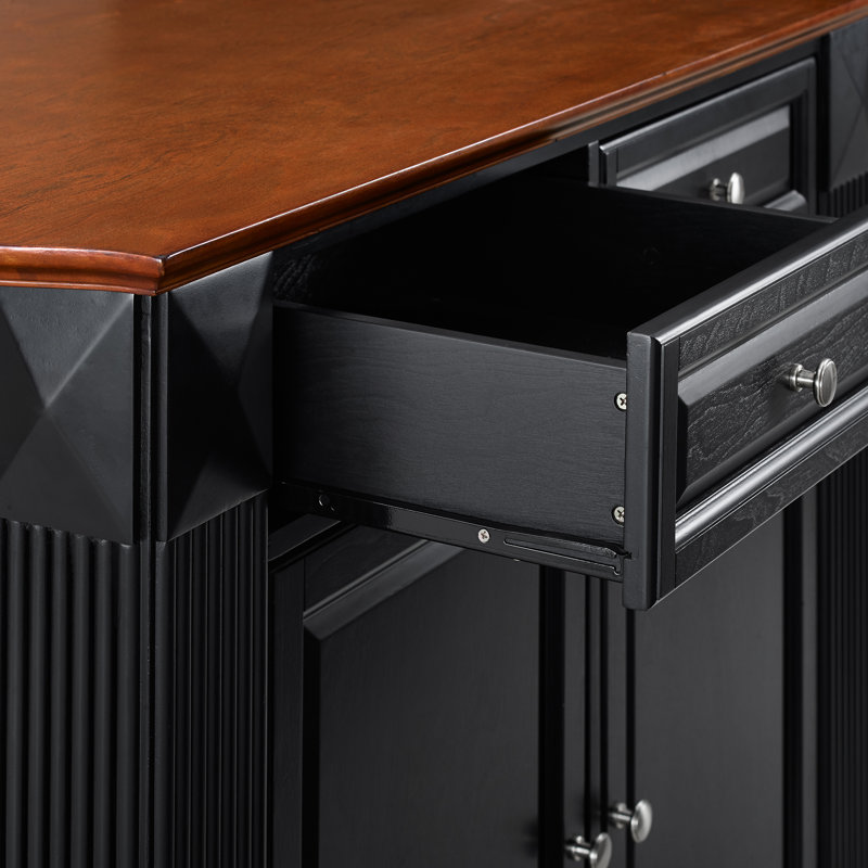 Ensemble d'îlot de cuisine Diamondback, Noir