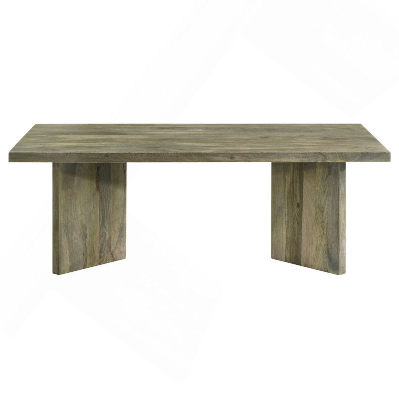 Table basse rectangulaire en bois massif brun manguier.