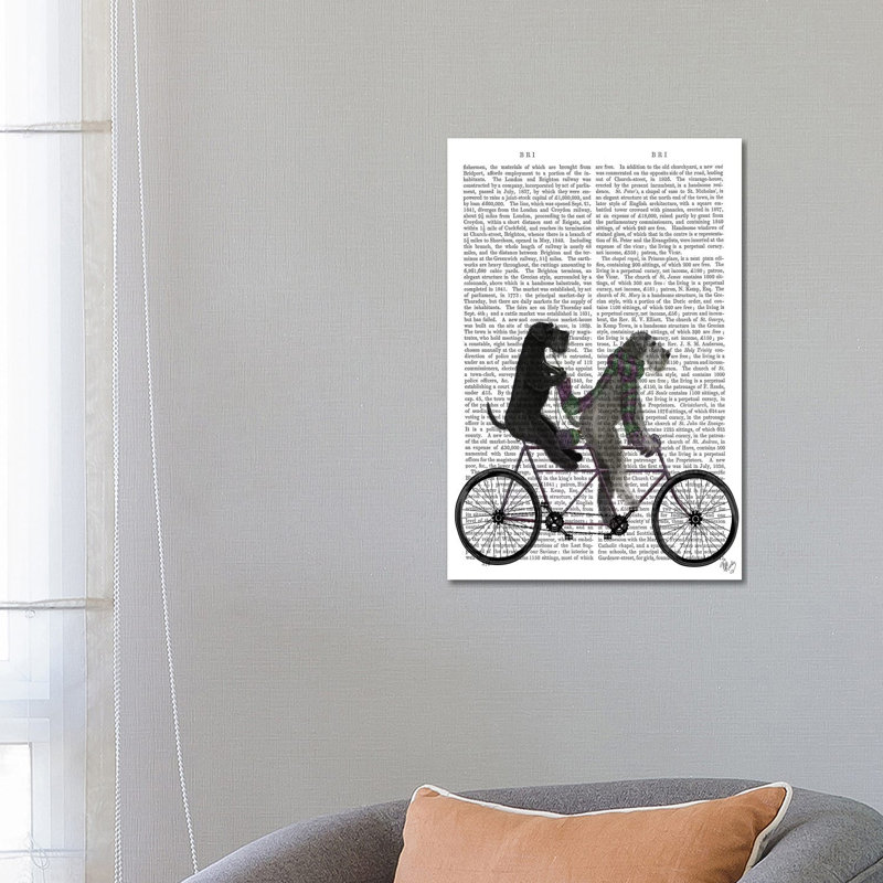 Schnauzer Tandem, Print BG by Fab Funky - Wrapped Canvas Painting, 66.04 cm H x 45.72 cm W x 3.175 cm D