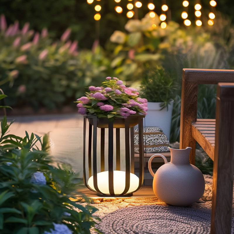 Lampe sur pied à DEL pour l'extérieur, H 22 po x l 16 po x P 16 po