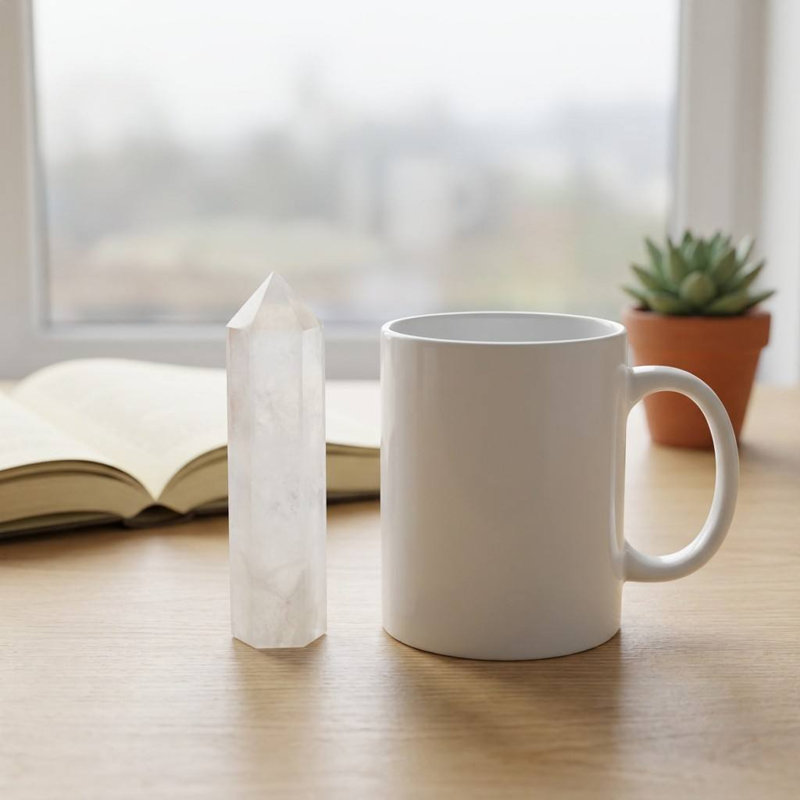  Tour à pointes hexagonales en quartz fondu transparent de 3,94 pouces de haute pureté