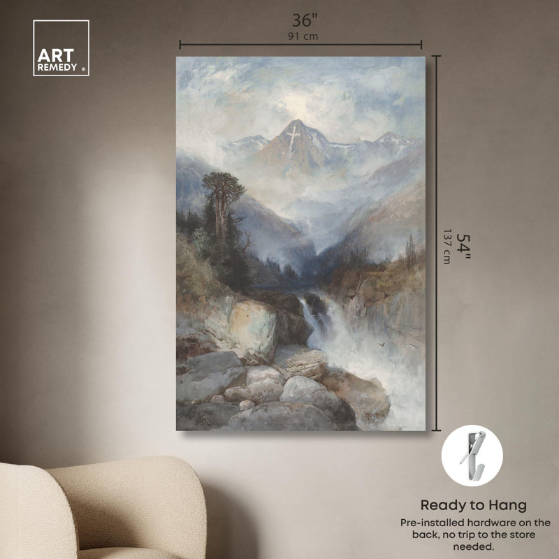 Vintage Landscape Wrapped Canvas Art in 54" x 36"