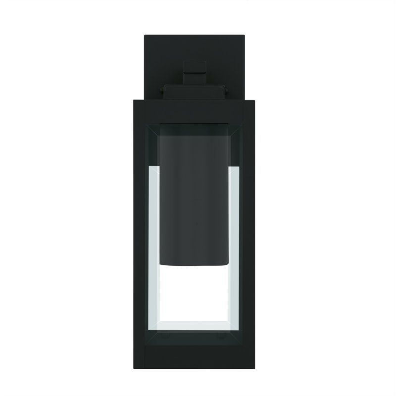 Wiebe 1-Light Earth Black Dark Sky Outdoor Wall Lantern, 14.25" H x 5" W x 6.5" D