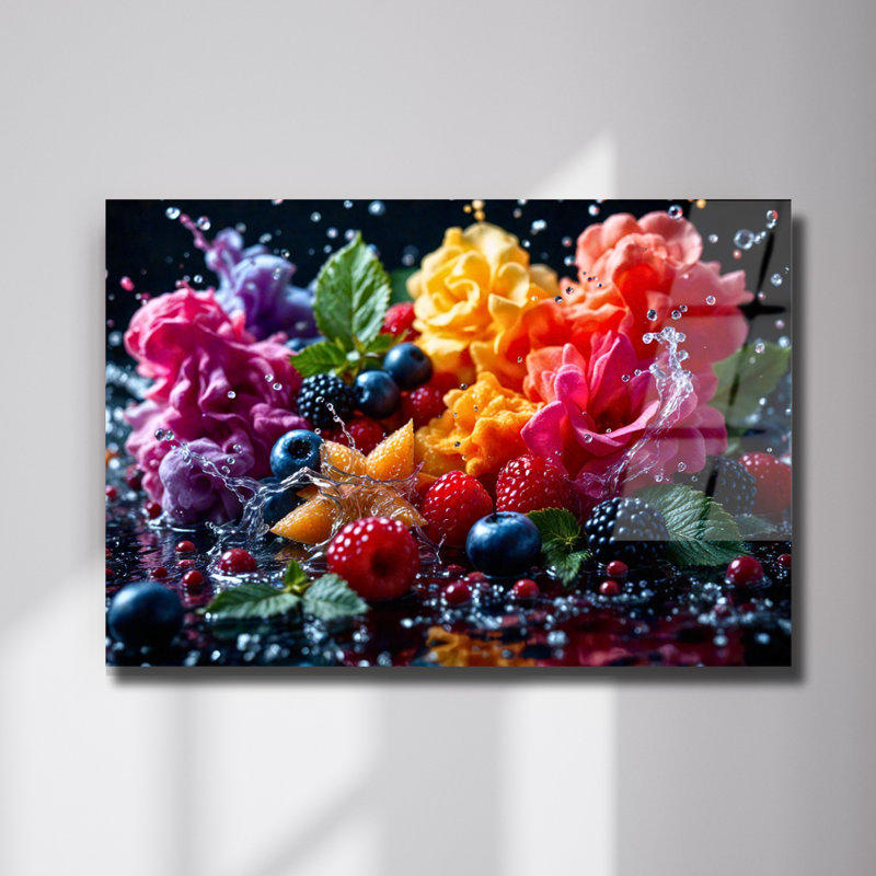 Décoration murale de cuisine en verre trempé Fruits Of Many Colors, H 12 po x l 16 po