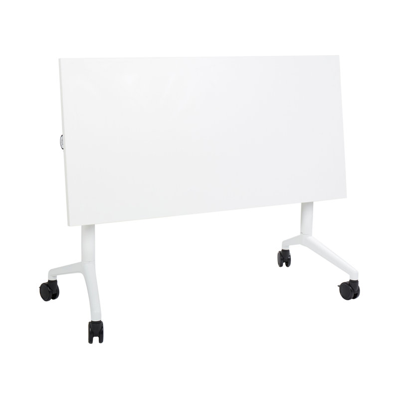 Yawen Metal Base Writing Desk, White/White, 120cm H x 60cm W