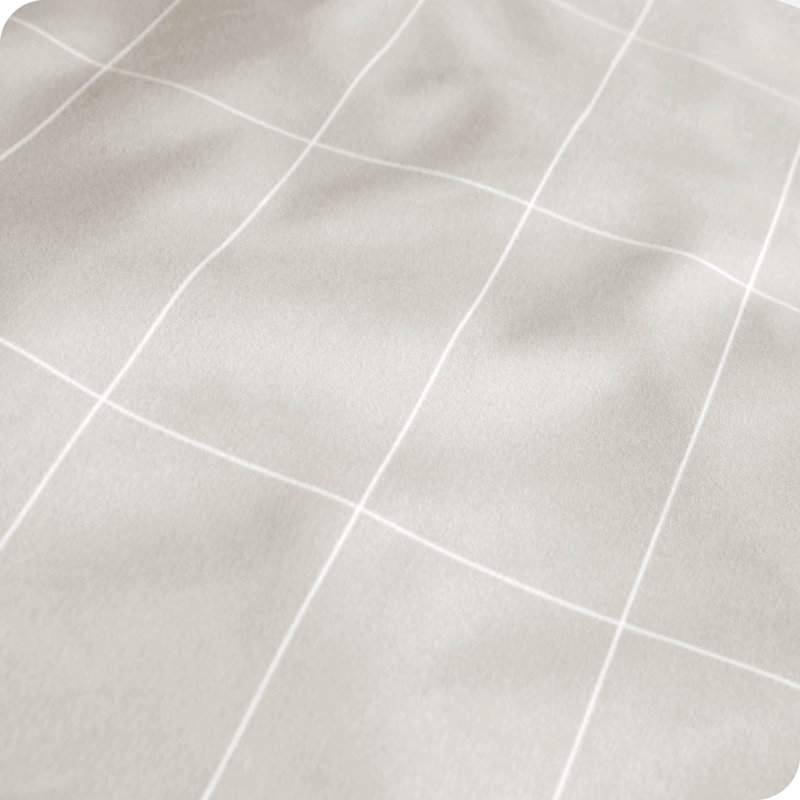 Twin Gray Microfiber Deep Pocket Sheet Set with Grid Pattern