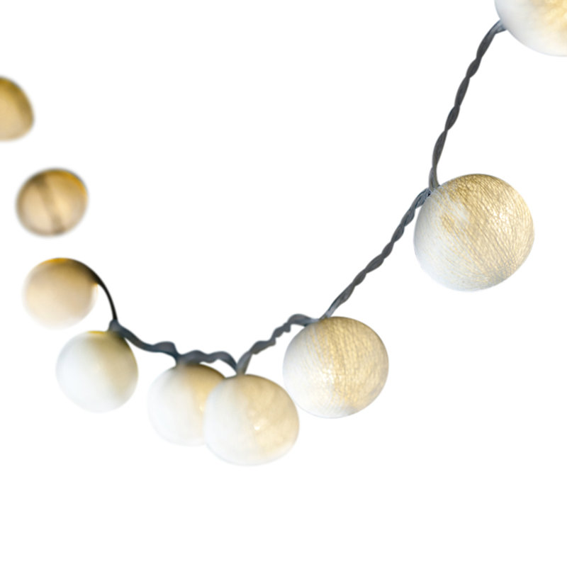 Misti LED Cotton Ball String Light, 10 Lamps - 5 Metre Long
