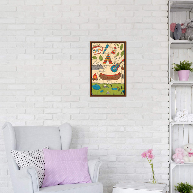 «Everyday Big Adventure II» par Lisa Barlow - impression d'art graphique, H 26 po x l 18 po x 1,5 po, Pas de tapis