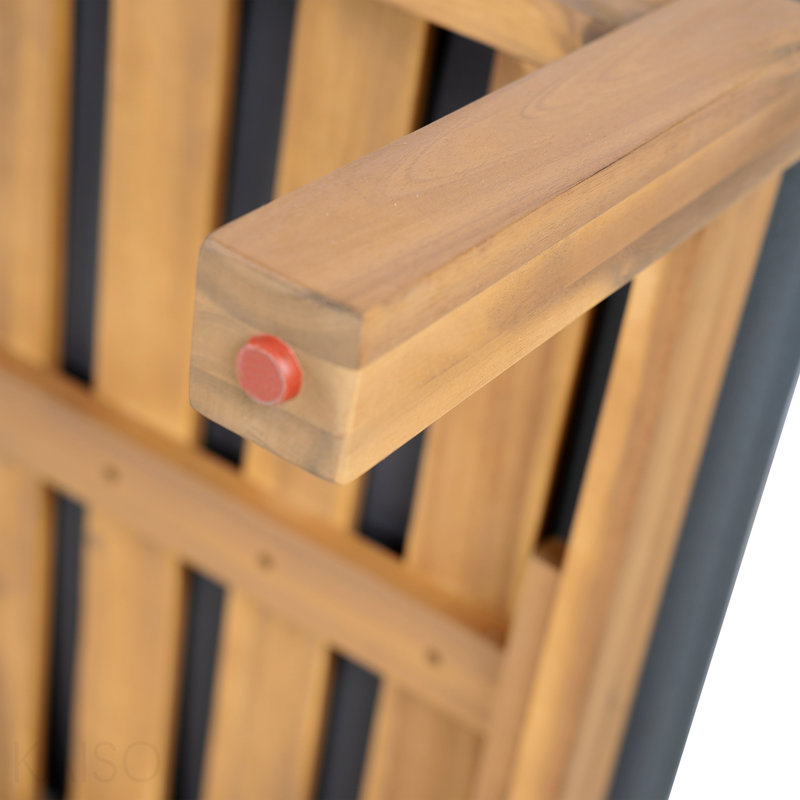 Chaise longue d'extérieur en acacia