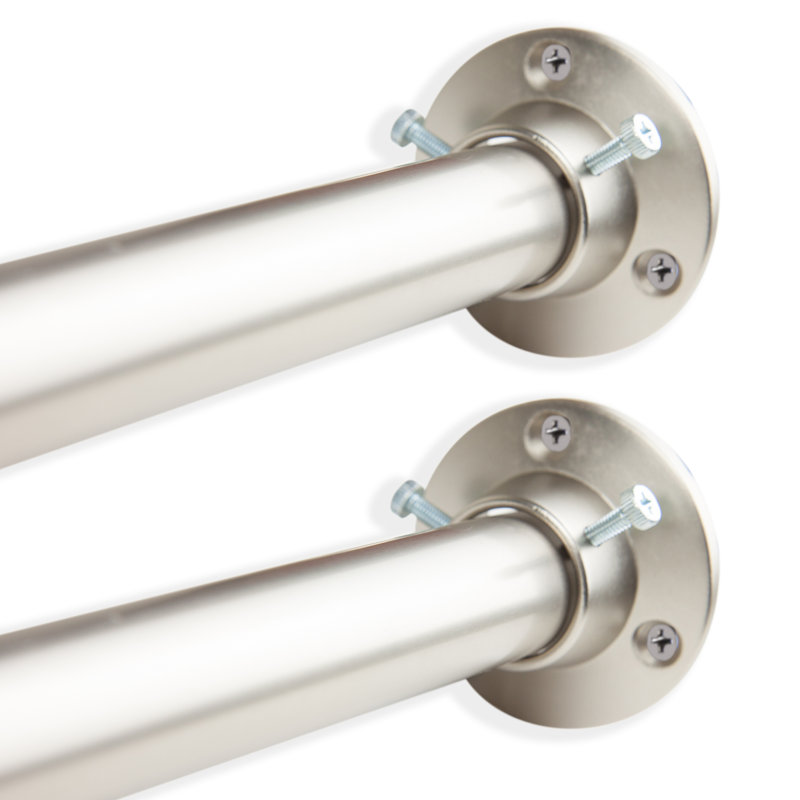 Tringle à rideaux simple ajustable 1 po Phocas, 66 po à 120 po, Nickel satiné