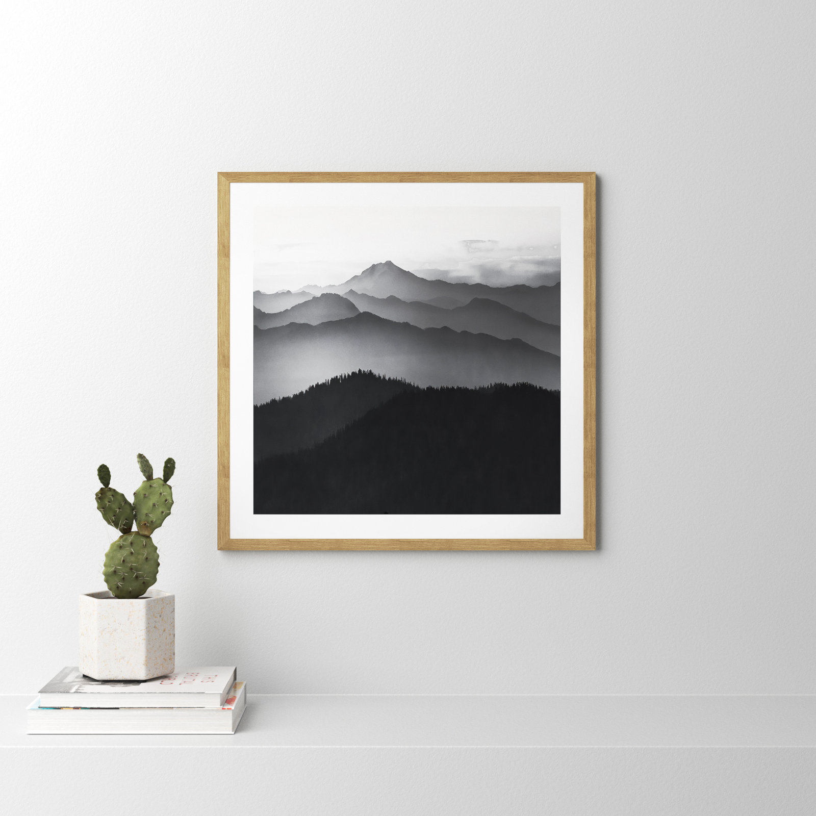 Cascades by Danita Delimont, 27.5" H x 27.5" W x 0.75" D, Natural Framed
