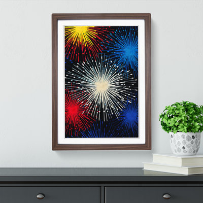 Fireworks Op No.2 - Single Picture Frame Print on Wood