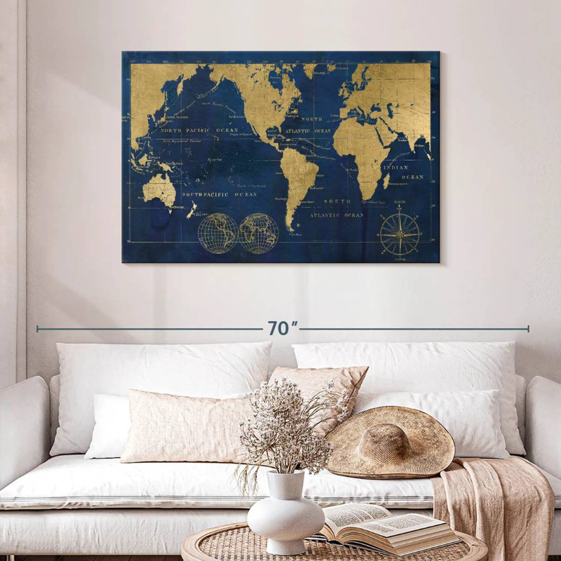 Carte du monde Aligo, H 30 po x l 45 po