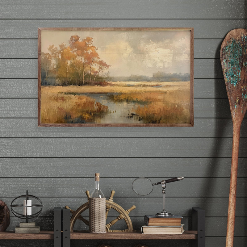 Paysage d'automne, H 10 po x l 16 po