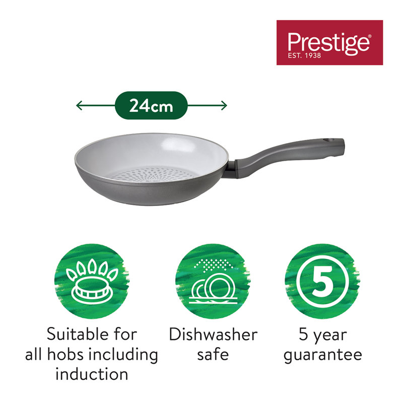 Earthpan Recycled induction Dishwasher Safe Frying Pan, 24 cm
