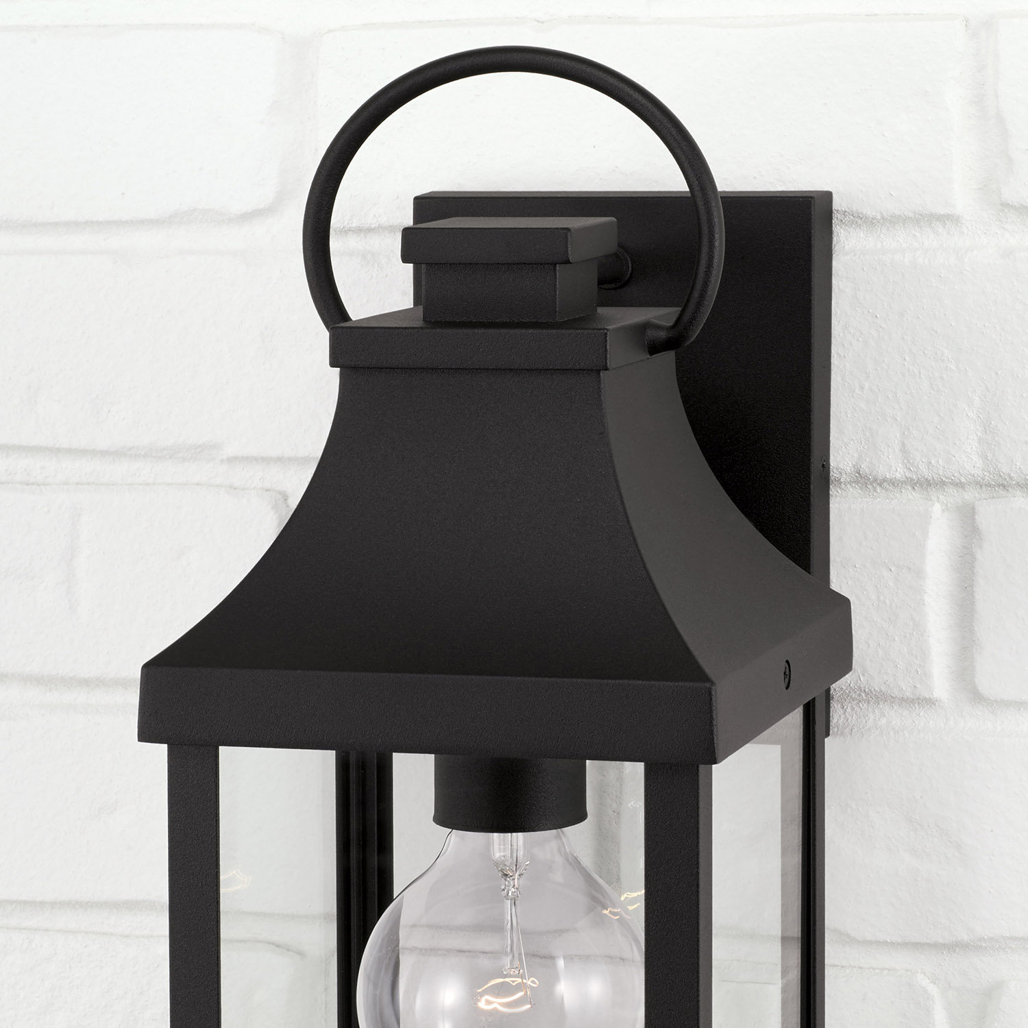 Single Light Outdoor Wall Light, Black